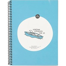 AyrStore Keskin Color 80 Yaprak Kareli Hafif Kağıt Stickerli Defter, Kürek, 18.5X25CM