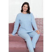 Farya Home Pamuklu Kalın Kışlık 2 Iplik Şardonlu Uzun Kollu Örme Pijama Takımı
