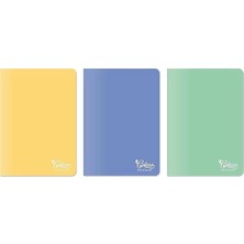 AyrStore Colors A5 60 Yaprak Çizgili Defter 3'lü Paket, Mor, Yeşil, Sarı