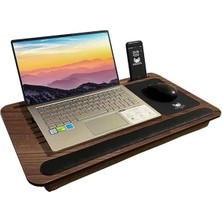 AyrStore Telefon ve Tablet Bölmeli Minderli Laptop Sehpası Notebook Bilgisayar Çalışma Masası, Antik