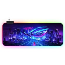 AyrStore Rgb Mousepad 90X40 Rgb Mouse Pad Xxl Büyük Oyuncu Ofis Mouse Altlığı Işıklı Mousepad (City)