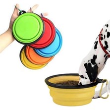 AyrStore ® Pratik Katlanabilir Taşınabilir Kedi Köpek Mama ve Su Kabı Evcil Hayvan Portatif Oyuncak
