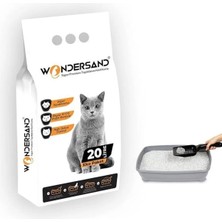 AyrStore 20 Lt Beyaz Bentonit Ince Tane Kokusuz Süper Topaklanan Premium Kedi Kumu