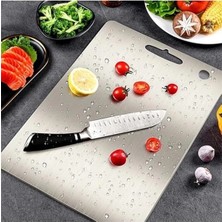 AyrStore Çelik Kesme Tahtası Paslanmaz Çelik 304 Kalite Metal Kesme Tahtası Hijyenik ve Dayanıklı Kolay