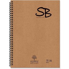 AyrStore Myoffice Sb A6 Ekstra Hafif Spiralli Okul Defteri Kraft Kapak 140 Sf. Kareli 70 Yp.
