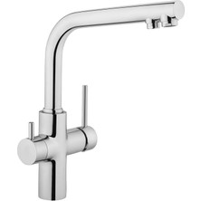 Artema Split Dual Flow Eviye Bataryası A42144, 360° Dönebilen, Krom, Çift Fonksiyonlu Başlık, Tezgah