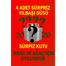 Empressco Renkli 4'lü Noel Ağacı Süsü Seti, Çam ve Yılbaşı Figürleri