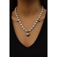 Çağ Moda Aksesuar Incili Çelik Kolye