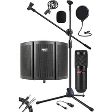 AyrStore Pack Set-1 BM800 Mikrofon + Stand + Yalıtım Paneli + Filtre + Ses Kartı