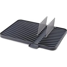 AyrStore Ayarlanabilir ve Katlanabilir Plastik Tahliye Süzgeci, Damlama Tepsili Süzgeç, Gri