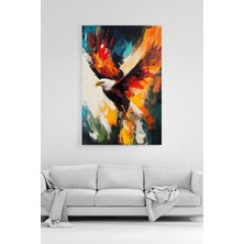 HonataDizayn Kartal Figürlü Soyut Yağlı Boya Efektli Kanvas Tablo %100 Pamuk Dokulu Tablo