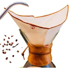 AyrStore (2 Adet) Yıkanabilir, Kumaş Chemex Kahve Filtresi AĞARTILMAMIŞ%100 Ham Pamuk, Organik, Ekolojik