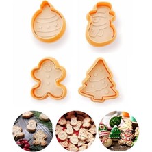AyrStore Şekilli Adam Çam Ağacı Basmalı Kurabiye Kalıbı Gingerbread Man Desenli Şeker Hamuru Kesici