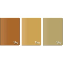 AyrStore Colors Vintage Serisi, A5 60 Yaprak Çizgisiz Karton Kapaklı Defter 3'lü Paket, Kahverengi