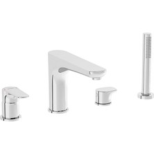 Artema Vitra Root Round A42743 Küvet Bataryası, 4 Delikli, Krom