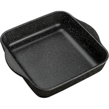 AyrStore Borcam Non-Stick Fırın Tepsisi, Yapışmaz, Siyah, 22 x 22 x 5.9 cm