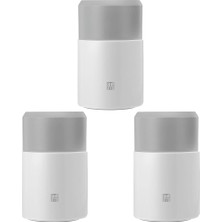 Zwilling Thermo Yemek Kavanozu, Paslanmaz Çelik, Beyaz-Gri, 700 ml 3lü Paket