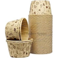 AyrStore 50'li Kek Desenli Muffin Kek Kalıbı, Kek Kapsülü Cupcake Kalıbı, Airfryer Uyumlu