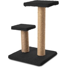 AyrStore Beylini 2 Li Kedi Tırmalama Tahtası Peluş Kumaş Silinebilir Demonte 42 cm Yükseklik 2 Adımlı Zıplama