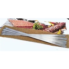 AyrStore 6 Adet Profosyonel Paslanmaz Metal Kıyma Şiş (Adana-Urfa-Antep Kebap Şişi)
