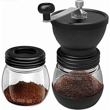 AyrStore Cam Kahve Değirmeni Öğütücü 2 Hazneli Filtre Kahve