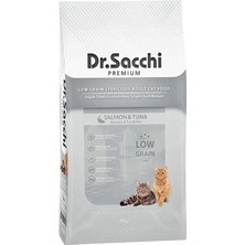 AyrStore Dr.sacchi Premium Kuru Kedi Maması, Somonlu,ton Balıklı Kısırlaştırılmış, Düşük Tahıllı, 10 kg