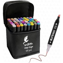 AyrStore Moringa 48'li Çift Taraflı Art Marker Keçeli Kalem Seti Çantalı