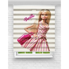 MAS Sevimli Barbie Baskılı Zebra Perde | Çocuk Odası Için Desenli Stor Perde