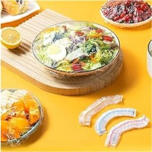 AyrStore Elastik Streç Gıda Saklama Kapağı, 100'LÜ Paket, Kase Tabak Bardak Uyumlu, Şeffaf