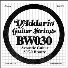 AyrStore D'addario BW030 Akustik Tek Tel, 80/20 Bronze Wound, 030, ( Re) Pa