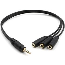 AyrStore 3 Lü Stereo Çoklayıcı 3 x 3.5 mm Aux Ses Sistemi Kablosu