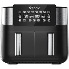 AyrStore K20 Airfryer, Çift Bölmeli Fritöz, 8 Litre Xxl, 2850 W, Siyah