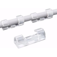 AyrStore Safestore 20LI Şeffaf Kablo Sabitleyici Düzenleyici Klips Duvar Fayans Cam Yapışkanlı Kablo Tutucu