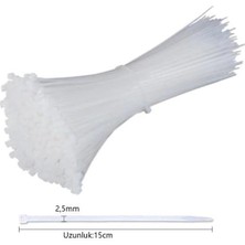 AyrStore Çetsan 2, 5X150 Beyaz 15CM Kablo Bağı Cırt Kelepçe TOPLAYICI-100 Adet,