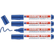 AyrStore 260 Beyaz Yazı Tahtası Kalemi, Mavi, 4'lü Set, Yuvarlak Uç 1,5-3 mm