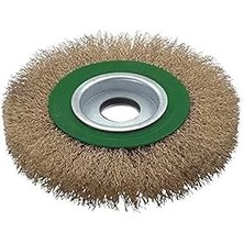 AyrStore T 27704/125 Saçaklı Daire Fırça, Yeşil/gri/prinç, 125 mm