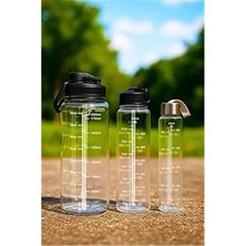 AyrStore 3'lü Set Bpa Içermez Motivasyonel Su Matarası Su Şişesi
