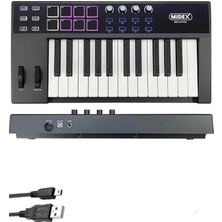 AyrStore Midi-25 Pro Midi Klavye 25 Tuşlu Midi Keyboard 8 Pad