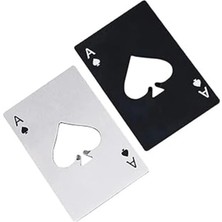 AyrStore Poker Kart Maçı As'ı Paslanmaz Çelik Şişe Açacağı Gümüş