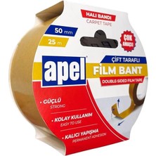 AyrStore Çift Taraflı Film Bant (Halı Bandı) Askılı Karton 50 mm x 25 M Şeffaf