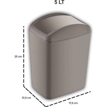 AyrStore Soft Çöp Kutusu Döner Kapak 5 Lt Bej