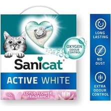 AyrStore Active White Lotus Çiçeği Topaklanan Kedi Kumu 10L