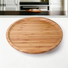 AyrStore Bambu Lüx Yuvarlak Servis 30 * 30CM, Sunumluk & Çerezlik Sunum Tabağı