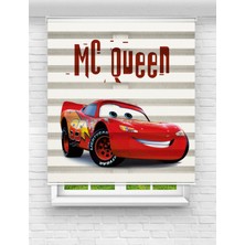 MAS Kırmızı Şimşek Mcqueen Baskılı Zebra Perde | Çocuk Odası Için Eğlenceli ve Hızlı Tasarım