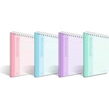 AyrStore Faber-Castell Pastel Renk Bloknot, A4, 80 Yaprak, Düz Sayfa, Karton Kapak, Spiral Cilt, 70G Kağıt