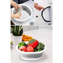 AyrStore Akordiyonlu Katlanabilir Badya Leğen 5 Litre - Katlanabilir Yer Kaplamayan Badya ve Leğen