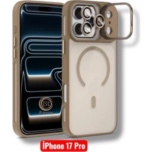 Bruntoo BR Apple Iphone 17 Pro ile Uyumlu Mat Serisi Standlı Kapak Magsafe Kılıf +Lens Koruma .