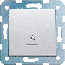 AyrStore Viko Novella Gümüş Işik Light Mekanizma+Düğmekapak Çabuk Bağlantiçocuk Koruma