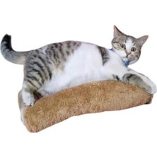 AyrStore Kedi Oyuncağı Sarılma Yastığı Uyku Oyuncağı Kedi Otlu 30 cm Peluş (1 Adet) (Kahverengi)