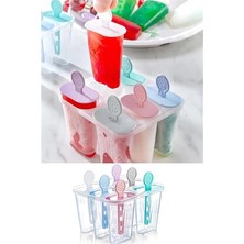 AyrStore Renkli Pratik 6 Lı Meybuz Dondurma Kalıbı | 6 Adet Buz Meybuz ve Dondurma Kalıbı